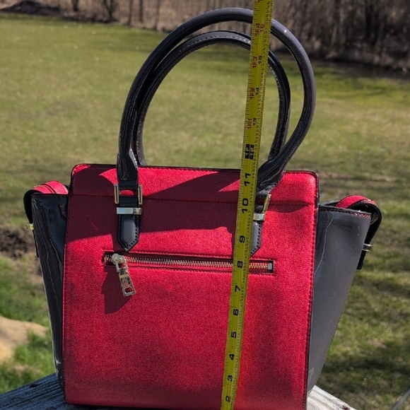 Nicole Lee Red and Black Studded Handbag - Picture 4 of 11